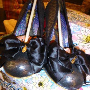 Irregular Choice Ascot Black Snakeskin high heels EU 39 / UK 6